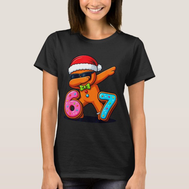 T-shirt Funny Gingerbread Six Seven 67 Ice Cream Drip Chri (Devant)