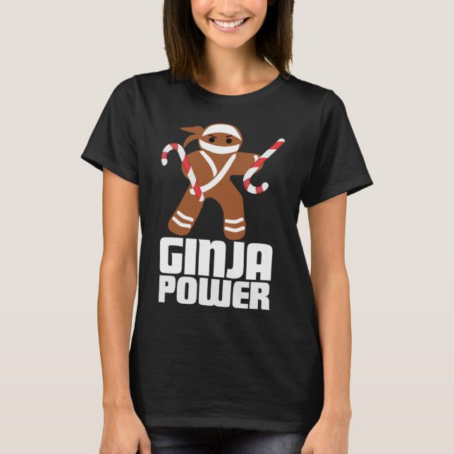 T-shirt Funny Ginja Power Cute Noël Cookie Gingerbrea (Devant)