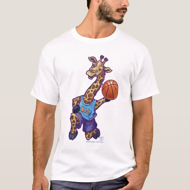 T-shirt Funny Giraffe étoile de basket-ball (Devant)
