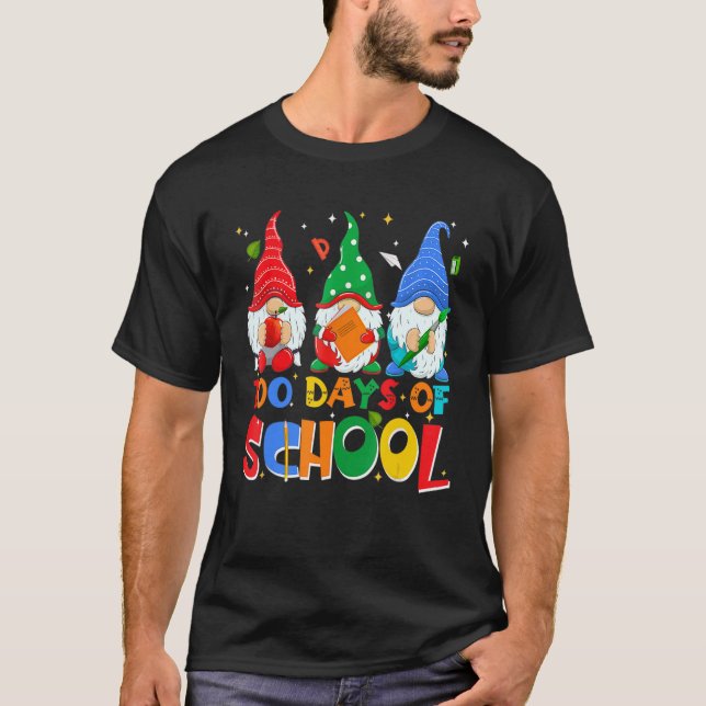 T-shirt Funny Gnome 100 Days Of School Gnomes Teacher Stud (Devant)