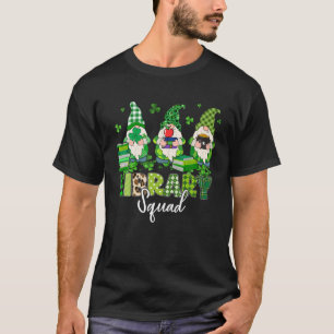 T-shirt Funny Gnomes Leopard Shamrock Library Squad St Pat