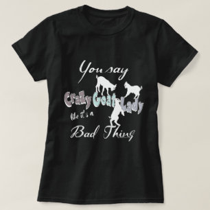 T-shirt FUNNY GOAT DIT :   Crazy Goat Lady Cool Pastels