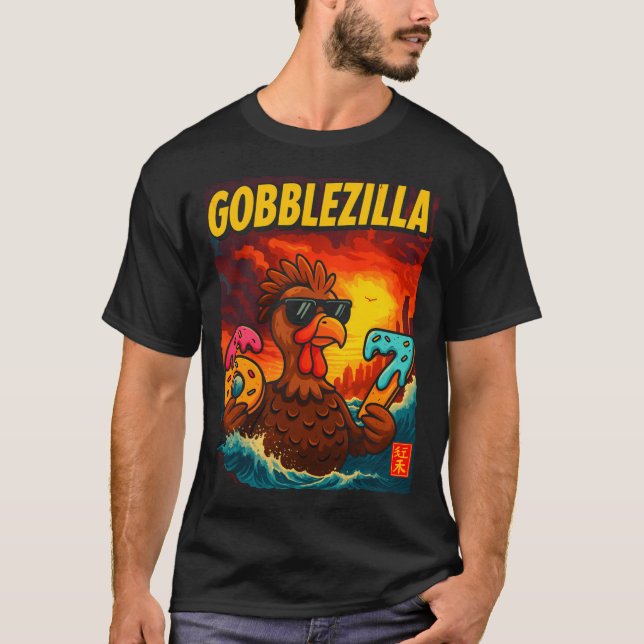 T-shirt Funny Gobblezilla Meme Thanksgiving And 6-7 Christ (Devant)