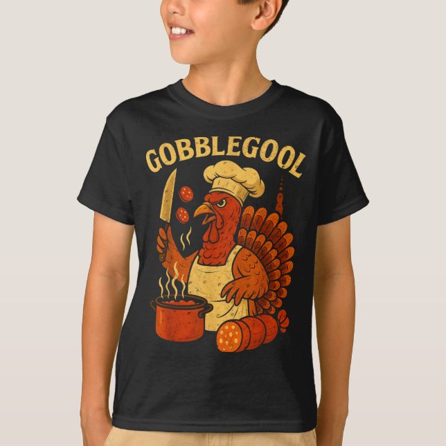 T-shirt Funny Gobbol Italian Gobble Turkey Day Fall Thanks (Devant)