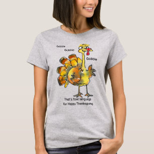 T-shirt Funny Gold Turquie Gobble T Chemise