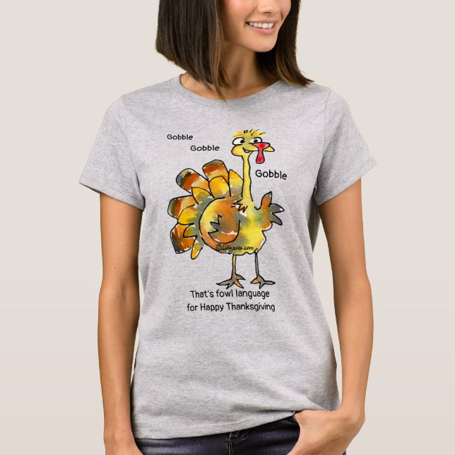 T-shirt Funny Gold Turquie Gobble T Chemise (Devant)