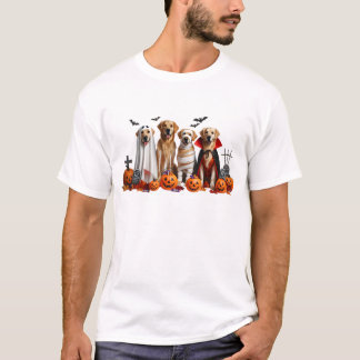 T-shirt Funny Golden Retrievers Halloween Amoureux des chi
