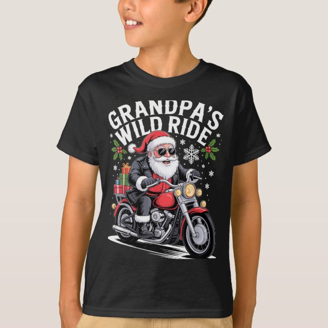 T-shirt Funny Grandpa's Biker Ride Christmas Motorcycle Sa (Devant)
