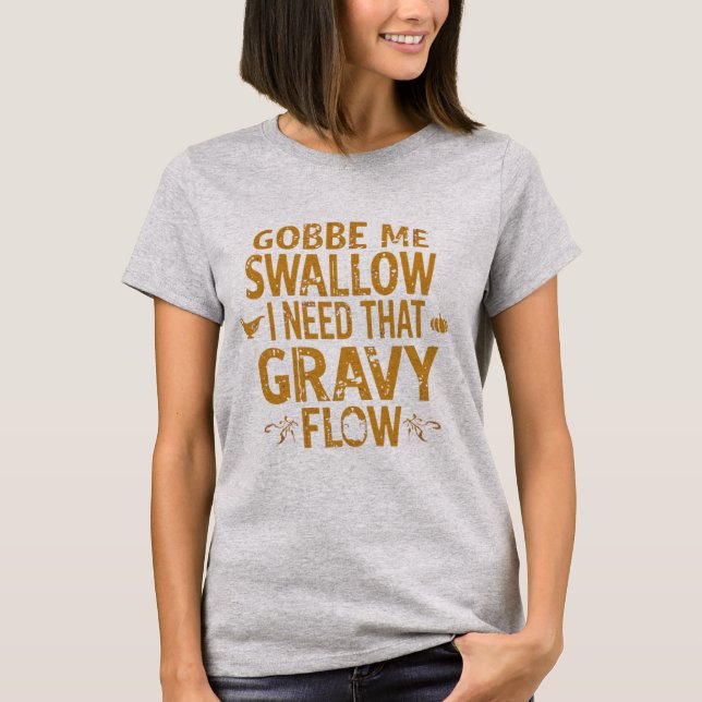 T-shirt Funny Gravy Flow Thanksgiving Typography  Gif (Devant)