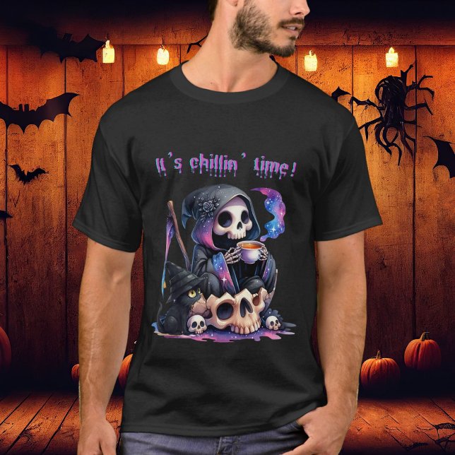 T-shirt Funny Grim Reaper Skull Skeleton C'est le temps de (Créateur téléchargé)