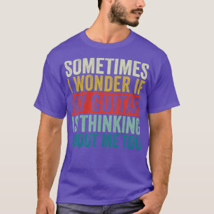 T-shirt Funny Guitare Rétro Guitariste Jazz Guitare Acoust
