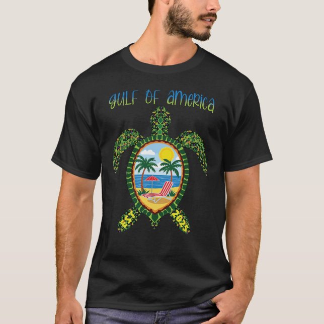 T-shirt Funny Gulf of America Turtle Est. 2025 golfe de no (Devant)