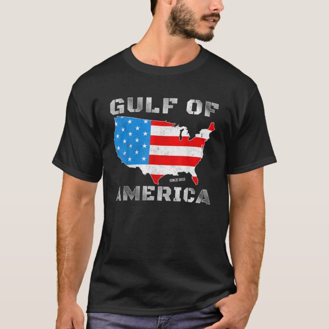 T-shirt Funny Gulf of USA America 2025 Patriotic Retro Vin (Devant)