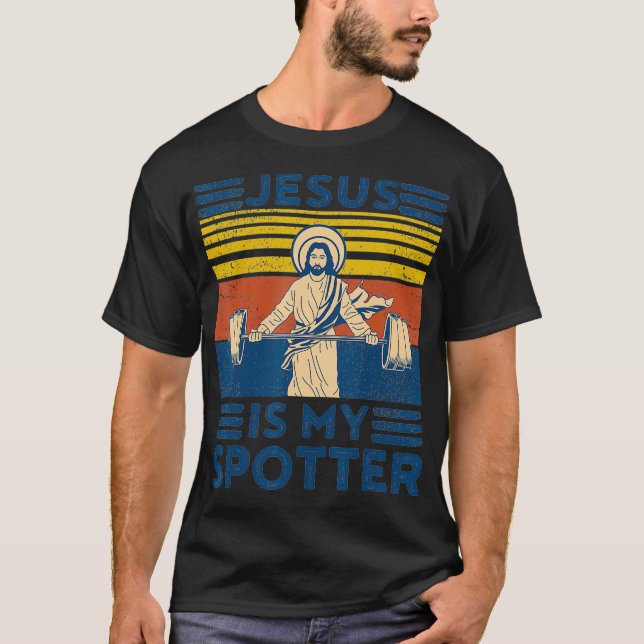 T-shirt Funny Gym Chemise Jésus Est Mon Entraînement Drôle (Devant)