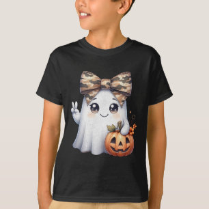 T-shirt Funny Halloween Camouflage Camo Ghost Hello Huntin