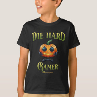 T-shirt Funny Halloween Jack-o'-lantern, Gamer Kid v2