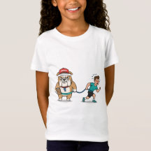 Funny Hands Free Dog Leash Bulldog Coach Cartoon