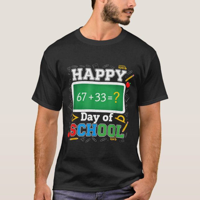 T-shirt Funny Happy 100 Days Of School Math Teacher Six Se (Devant)