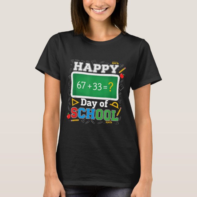 T-shirt Funny Happy 100 Days Of School Math Teacher Six Se (Devant)