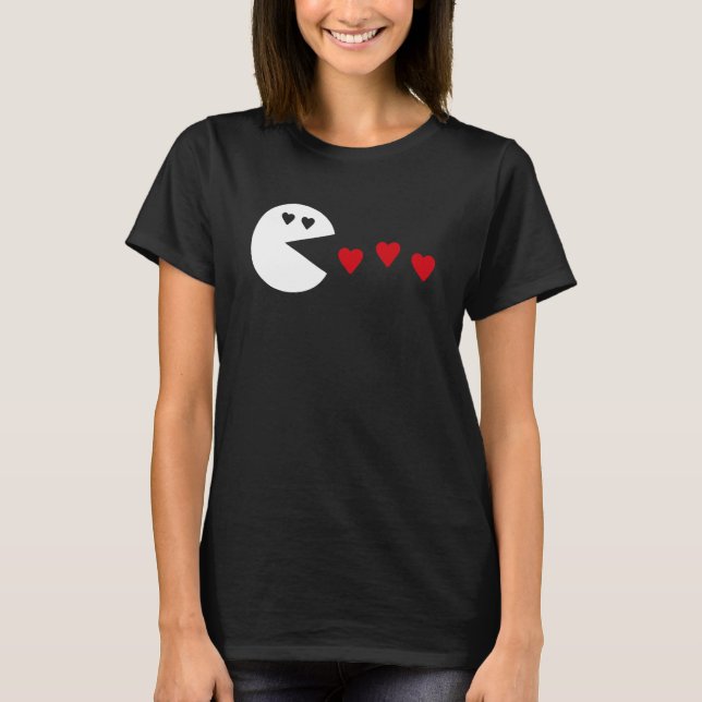 T-shirt Funny Hearts Eating Valentine's Day Gamer Steals H (Devant)