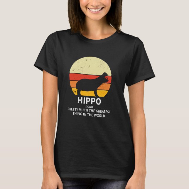 T-shirt Funny Hippo Animaux Définition Hippopotamus (Devant)