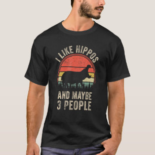 T-shirt Funny Hippo Design Art Graphique Hippopotames Zoo