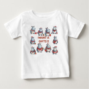 T-SHIRT FUNNY HIPPO  I WANT A GIFTS FOR KIDS