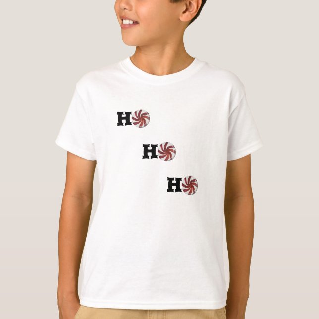 T-shirt Funny Holiday Ho Ho Ho Pepperment Candy (Devant)