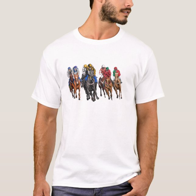 T-shirt Funny Horse Racing Jockey Racer Derby Rider Course (Devant)