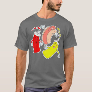 T-shirt Funny Hot Dog et amis Design I Ketchup