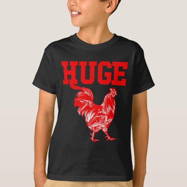 T-shirt Funny Huge Mens Rooster Graphic  (Devant)