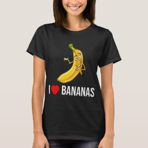 T-shirt Funny I Love Bananas Heart Banana Fruit tropical V