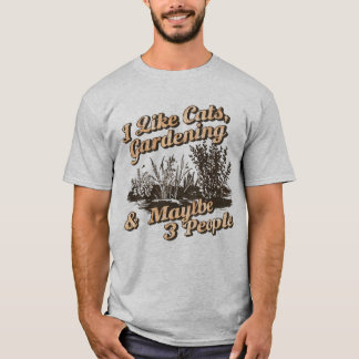 T-shirt Funny Introvert Gardening And Cats Lover Quote