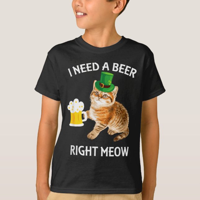 T-shirt Funny Irish Beer Cat St Patricks Day Drinking With (Devant)