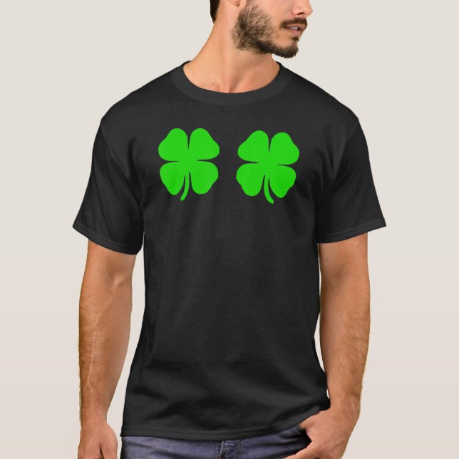 T-shirt Funny Irish Lucky Shamrock Bra (Devant)