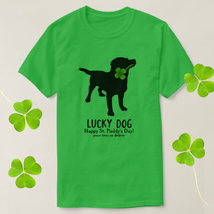 T-shirt Funny Irish St. Patrick's Day Black Lab Lucky Dog