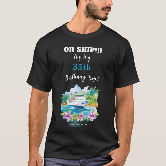 T-shirt Funny Island Beach Birthday Cruise Ship (Devant)