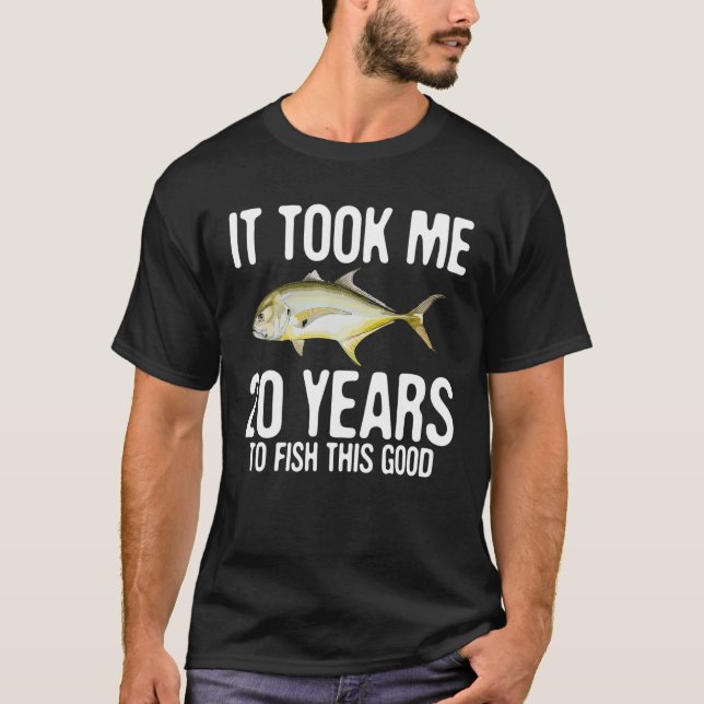 T-shirt Funny Jack Crevalle Pêche 20E Anniversaire 20 Ans (Devant)