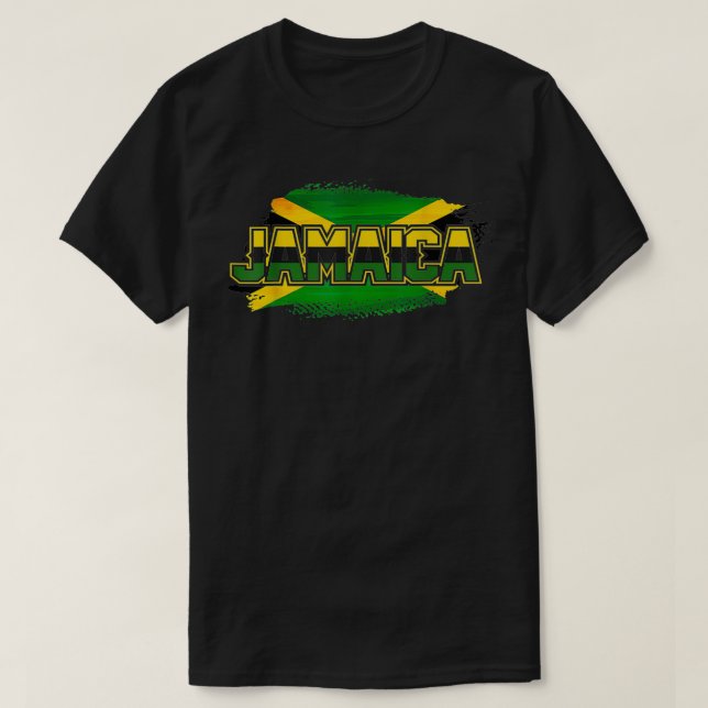T-shirt Funny Jamaica Flag Palm Summer soft  (Design devant)
