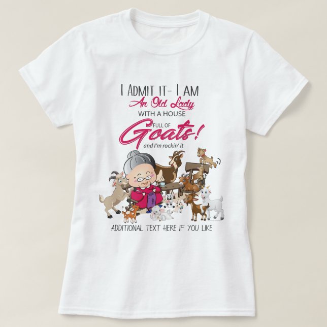 T-shirt FUNNY - Je suis une vieille maison-dame pleine de  (Design devant)