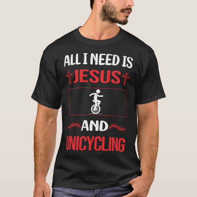 T-shirt Funny Jesus Unicyclist Unicyclist Unicyclist (Devant)