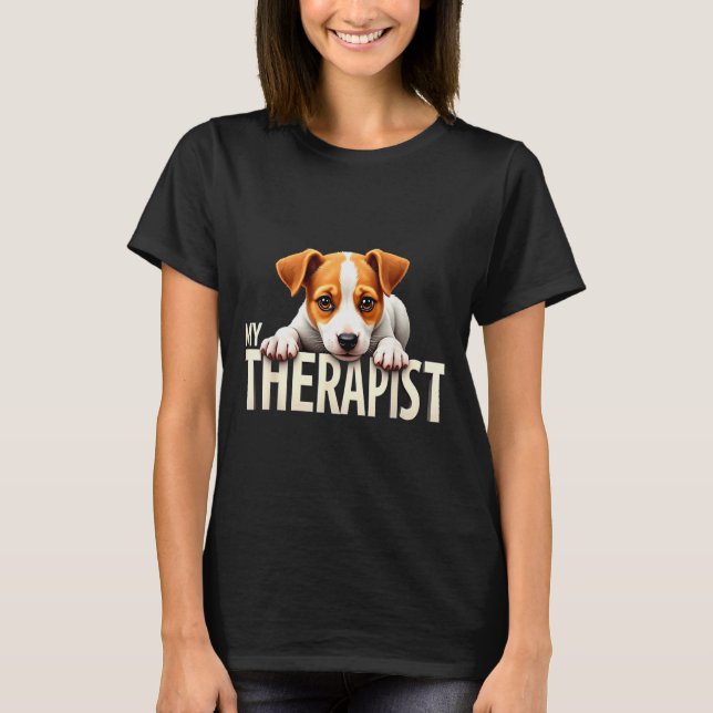 T-shirt Funny Jrt Puppy My Therast Jack Russell Terrier Do (Devant)