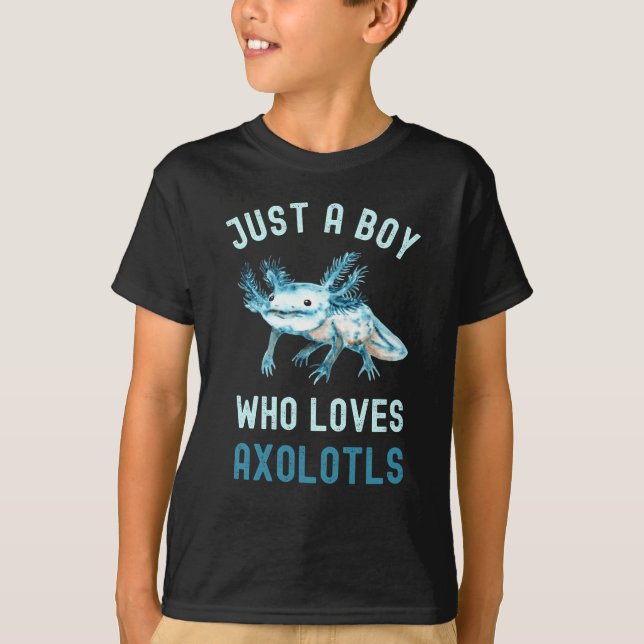 T-shirt Funny,Just A Boy Who Loves Axolotls,Cute (Devant)
