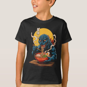 T-shirt Funny Kaiju Manger Ramen japonais Monster Lover Bi