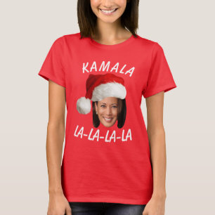 T-shirt Funny Kamala Harris Face Santa Hat Noël