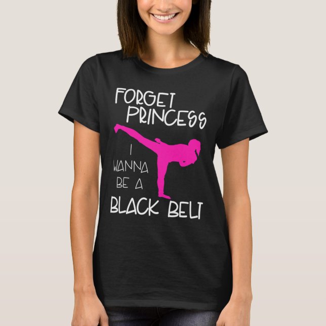 T-shirt Funny Karate Shirt Girl Black Belt Martial Arts Gi (Devant)