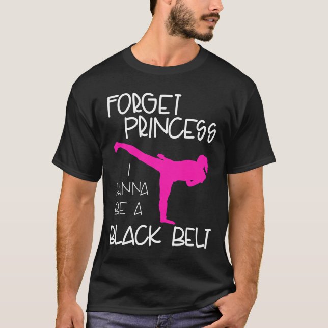 T-shirt Funny Karate Shirt Girl Black Belt Martial Arts Gi (Devant)