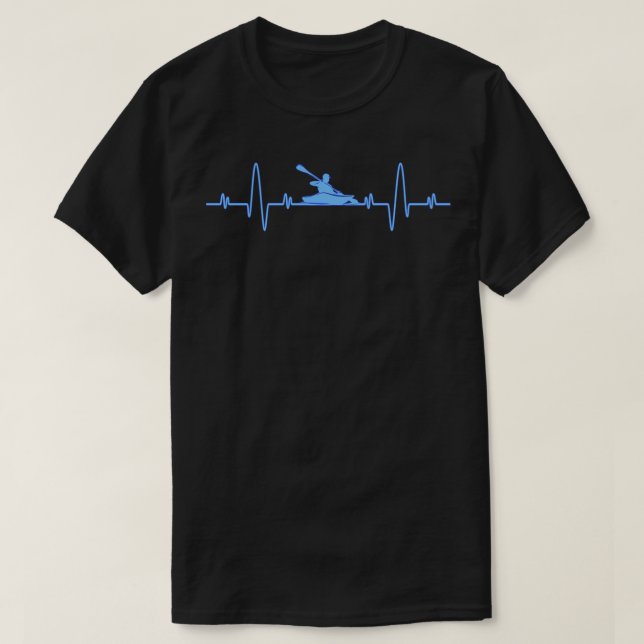 T-shirt Funny Kayaking Heartbeat Cool Canoe Boating Kaya (Design devant)