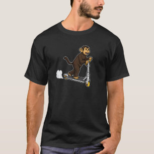 T-shirt Funny Kick Scooter Monkey E Scooting Ride Funny Ri