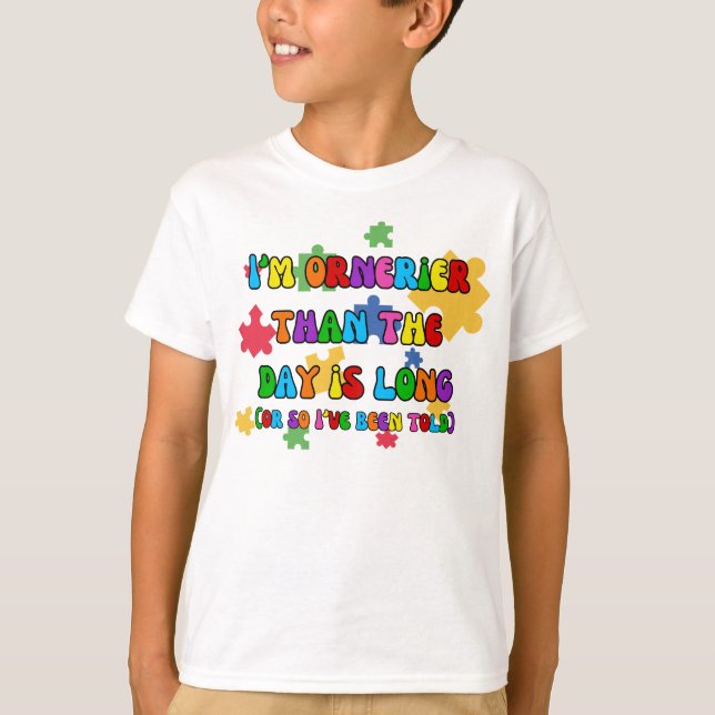T-shirt Funny Kids Jigsaw Puzzle Tee (Devant)